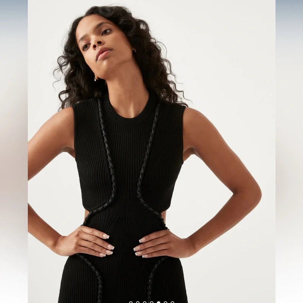 Aje Arp Cut out knit midi dress black - Picture 9 of 12